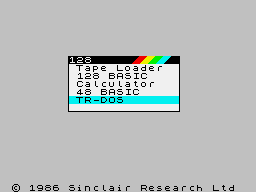 Экран ZX Spectrum 128k TR-DOS