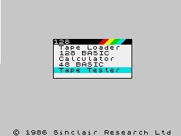 Экран ZX Spectrum 128k TAPE