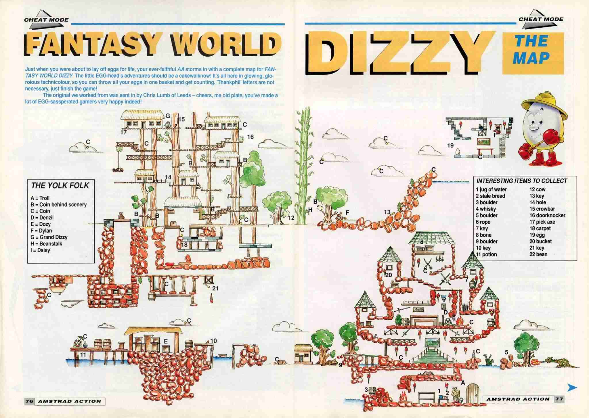 Fantastic adventures of dizzy nes карта